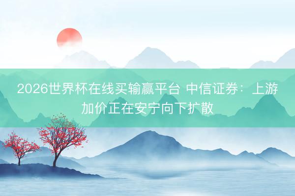 2026世界杯在线买输赢平台 中信证券：上游加价正在安宁向下扩散
