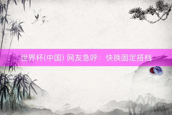 世界杯(中国) 网友急呼：快换固定搭档