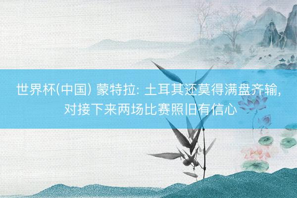 世界杯(中国) 蒙特拉: 土耳其还莫得满盘齐输， 对接下来两场比赛照旧有信心