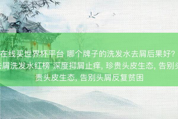 在线买世界杯平台 哪个牌子的洗发水去屑后果好? 2026 实测去屑洗发水红榜 深度抑屑止痒， 珍贵头皮生态， 告别头屑反复贫困